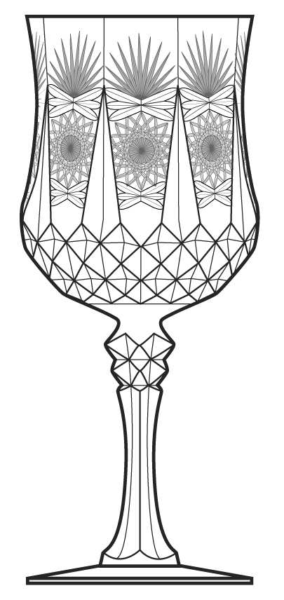CRA49 Water Goblet by Cristal D'Arques - Durand-1