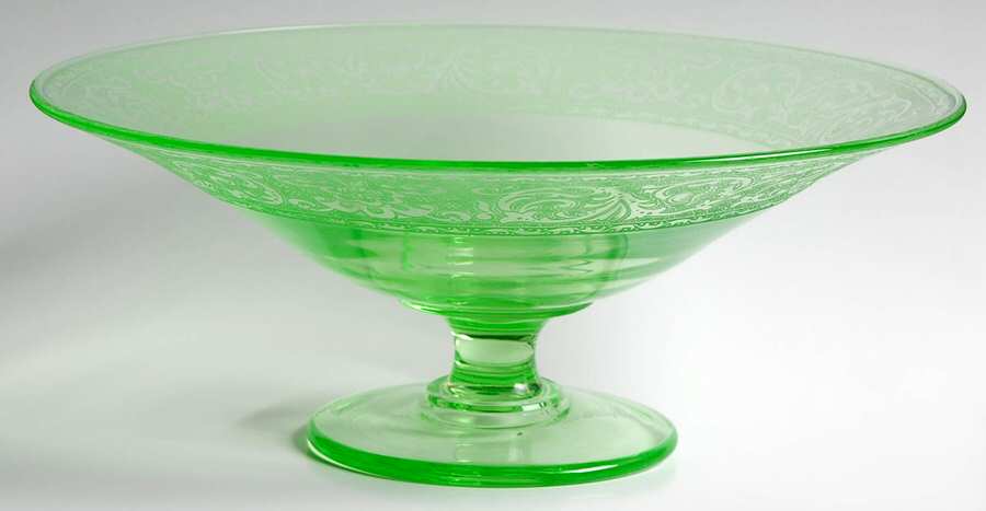 Etch 725 Green (No Trim) 10" Footed Bowl by Cambridge-1
