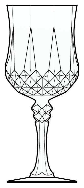 Longchamp Folies White Water Goblet by Cristal D'Arques - Durand-1