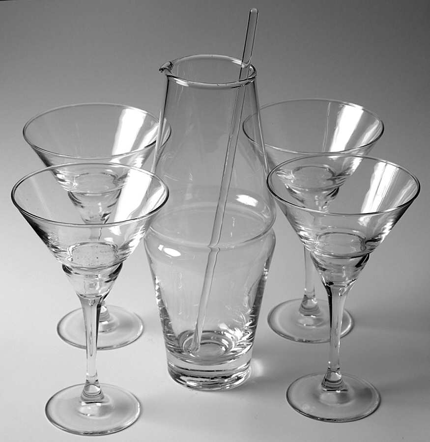 Saga (6 Piece) Martini Set (4 Glasses, Pitcher, Stirrer by Cristal D'Arques - Durand-1