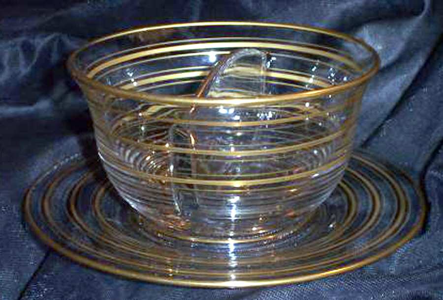 Gold Bands Twin Bowl Salad Dressing Set by Cambridge-1