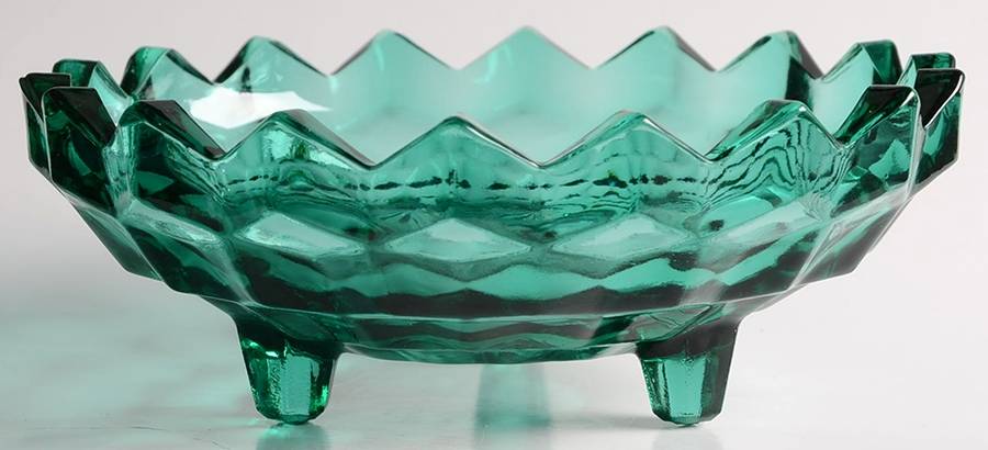 Whitehall Teal Green 6" 3-Footed Bon Bon by Colony-1