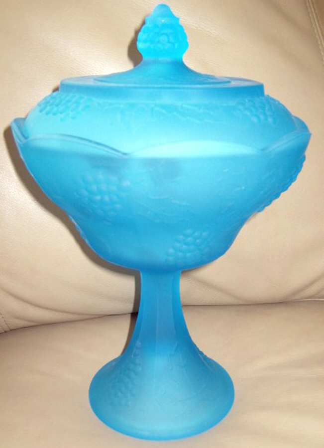 Harvest Blue Satin Wedding Bowl with Lid by Colony-1