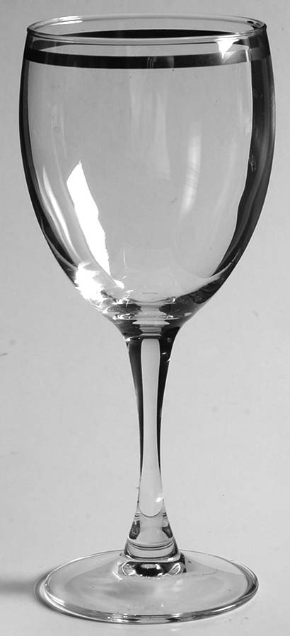 Banded Platinum Water Goblet by Cristal D'Arques - Durand-1