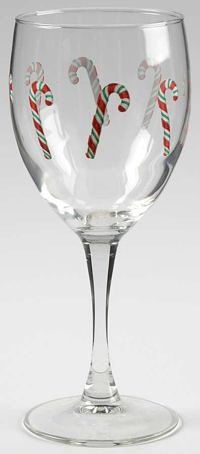 Candy Cane Water Goblet by Cristal D'Arques - Durand-1