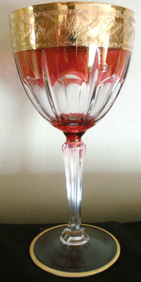 Bergerac Ruby Flash Water Goblet by Cristal D'Arques - Durand-1