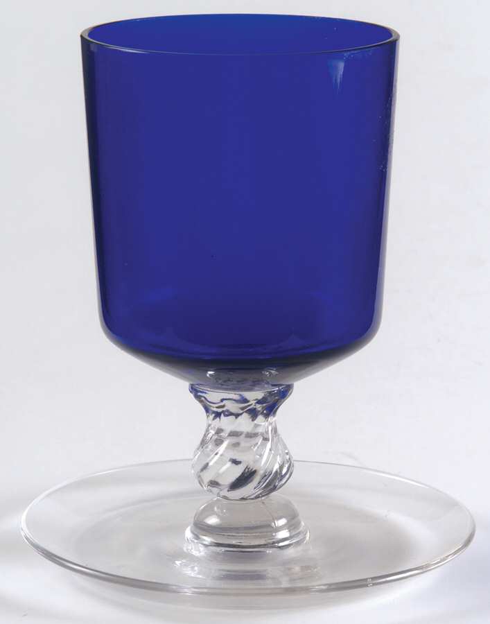 1337 Cobalt Blue (Clear Stem) Footed Cigarette Urn by Cambridge-1