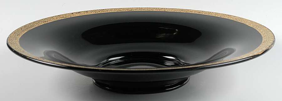 Etch 610 Black (Gold Encrusted) 11" Shallow Round Bowl by Cambridge-1