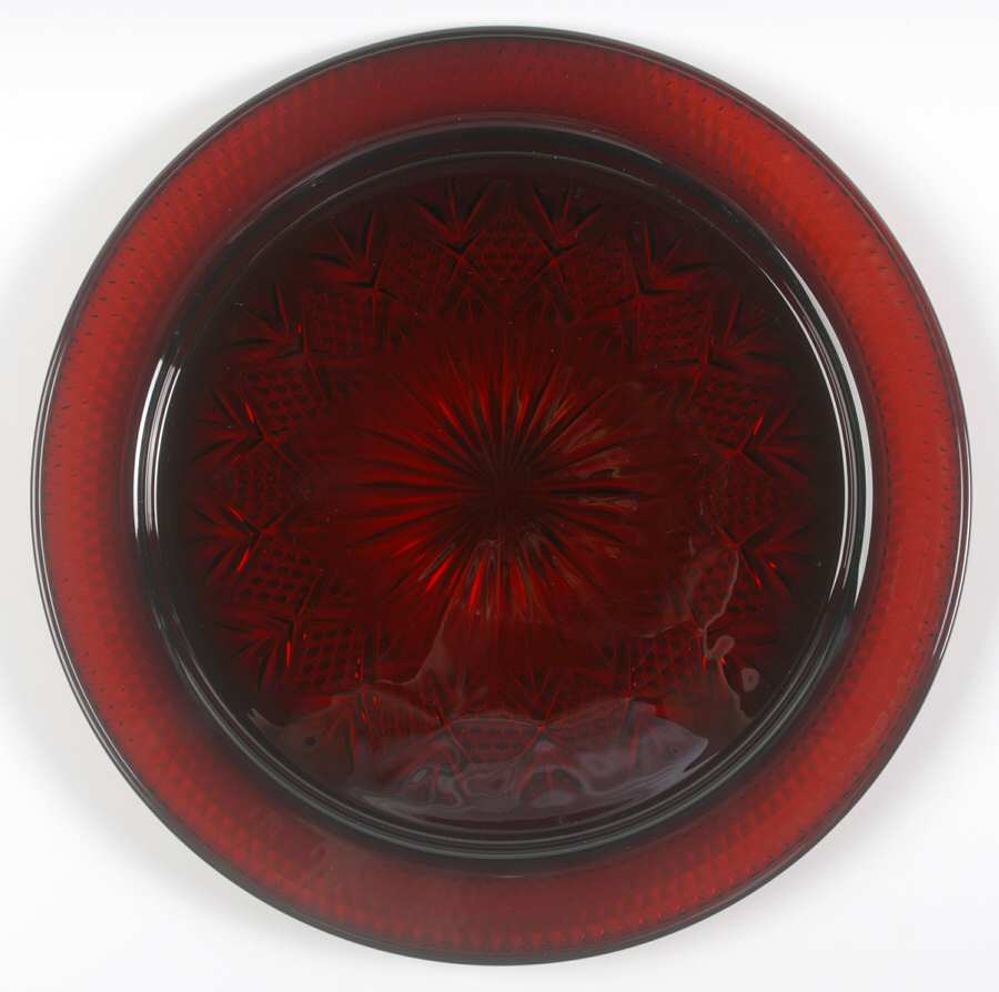 Salzburg Ruby 11" Sandwich Plate by Cristal de Flandre-1