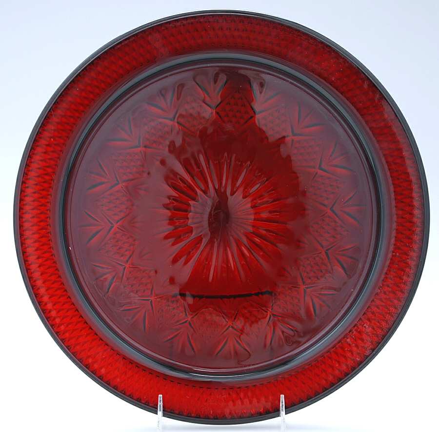Salzburg Ruby 12" Sandwich Plate by Cristal de Flandre-1