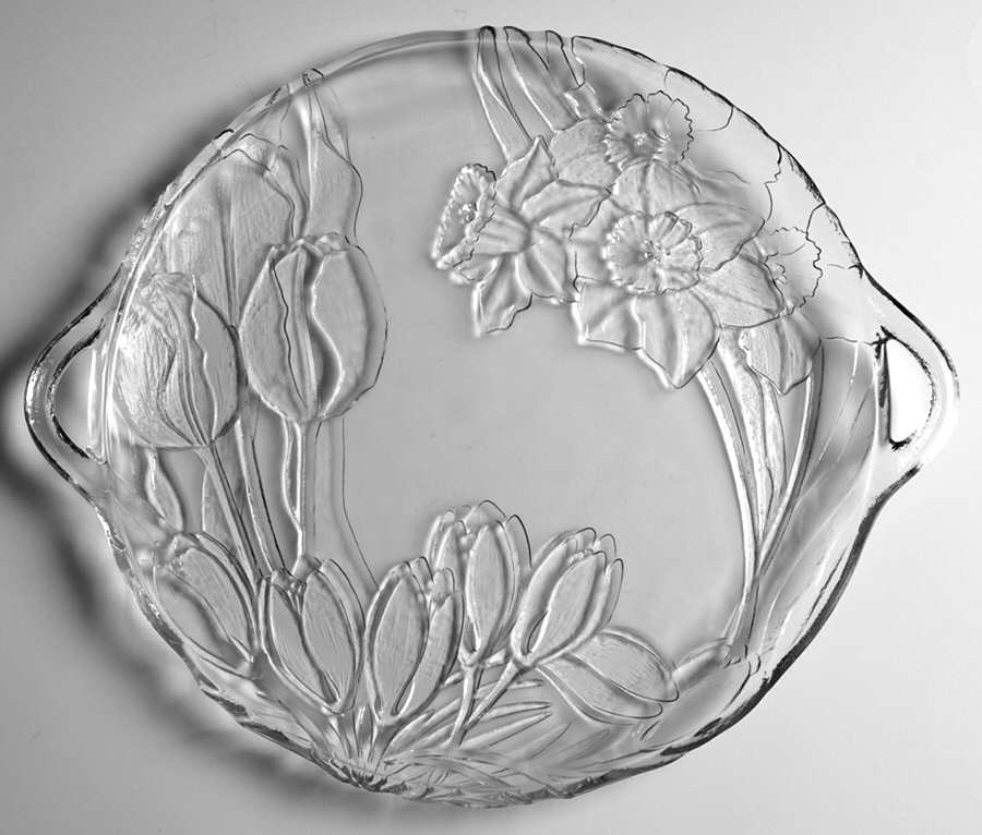 Crystal Fleurs 15" Round Handled Platter by Colony-1