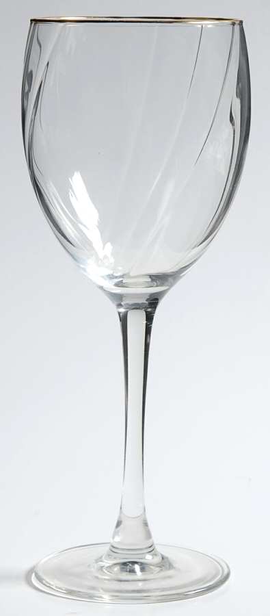 Astra (Gold Trim) Water Goblet by Cristal D'Arques - Durand-1