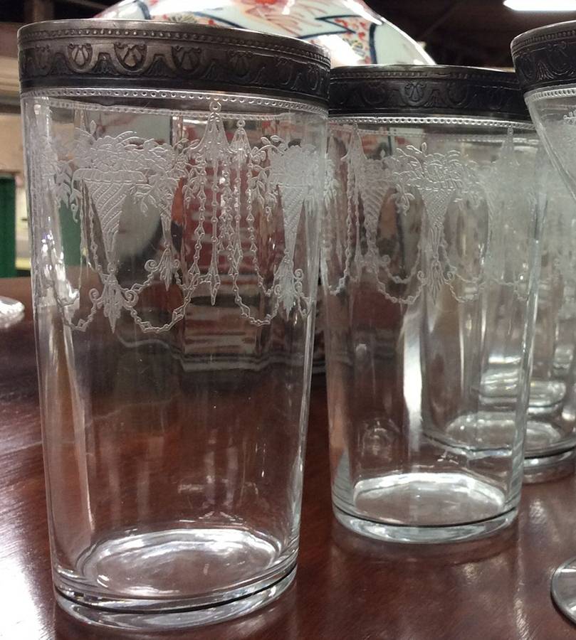 Etch 701 Clear (Sterling Encrusted) Flat Tumbler by Cambridge-1