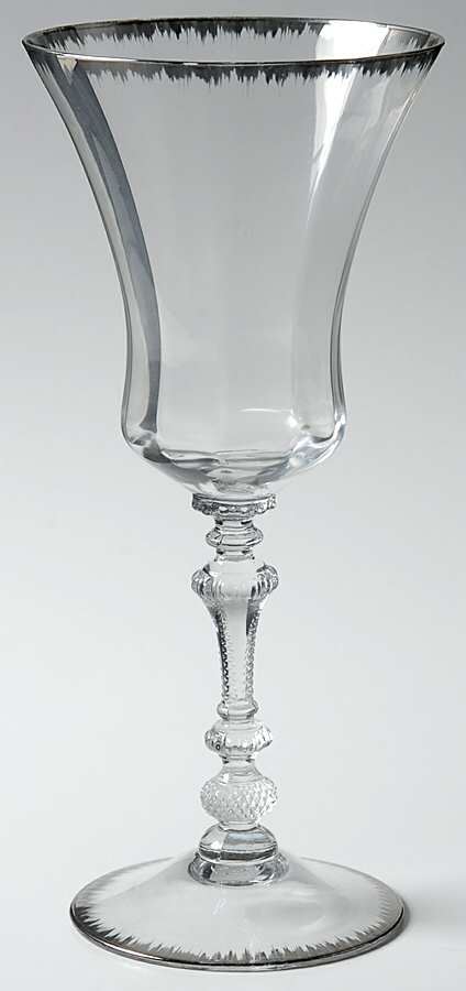 Gadroon Clear (Platinum Trim) Water Goblet by Cambridge-1