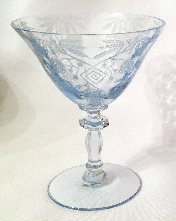 Rosalie Blue (Stem 3120) Low Sherbet by Cambridge-1