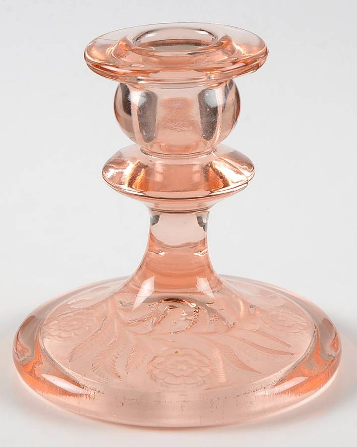745 Pink Single Light Candlestick by Cambridge-1