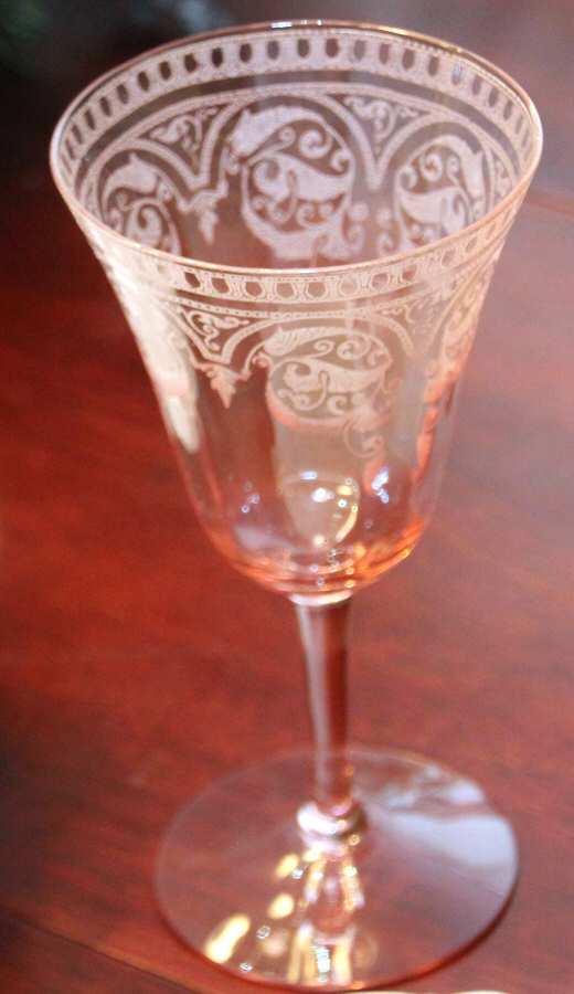 Etch 704 (Pink, No Trim) Water Goblet by Cambridge-1
