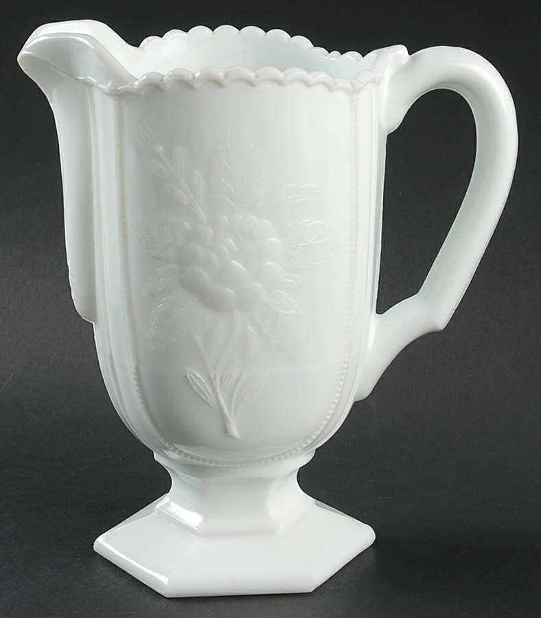 Rose Sprig Milkglass 32 Oz Pitcher by Campbell Jones-1