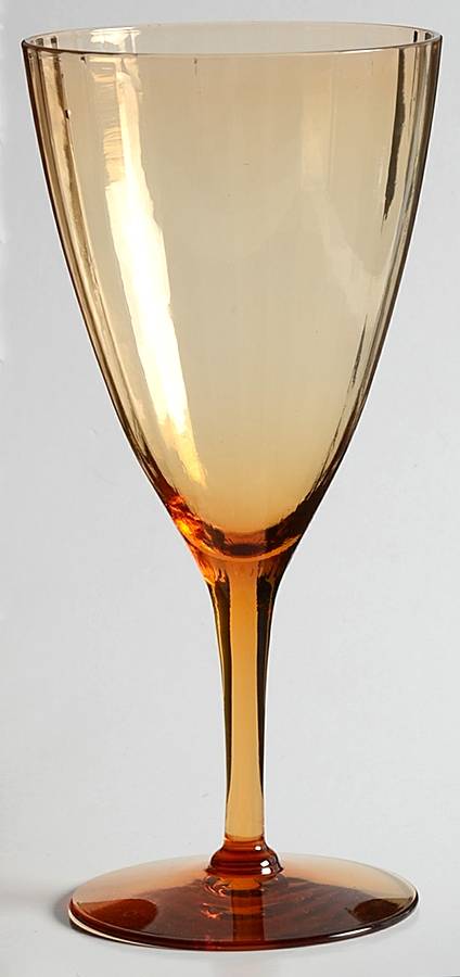 3051 Amber (Narrow Optic) Water Goblet by Cambridge-1