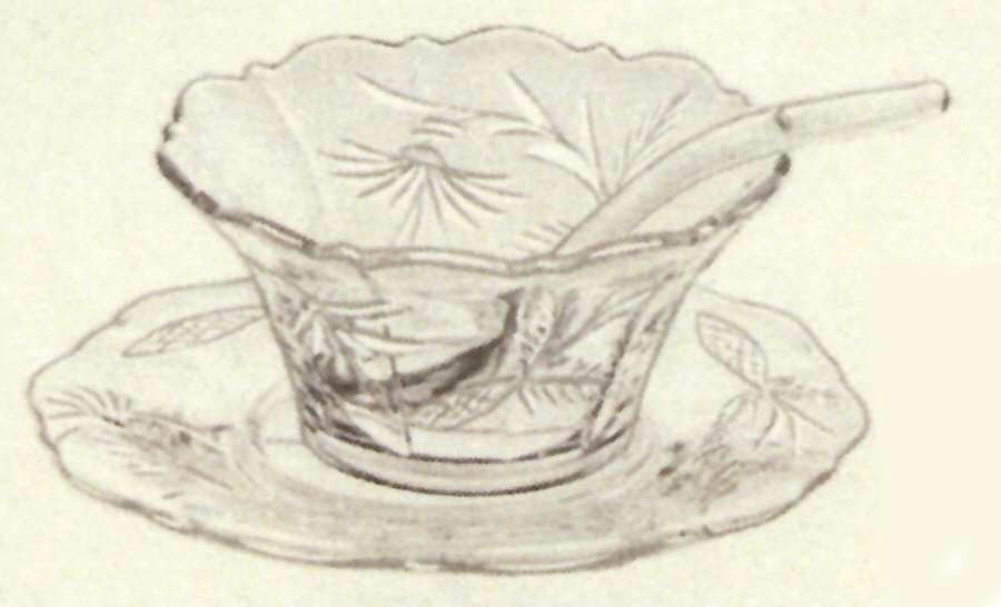 Cut 1064 Mayonnaise Bowl, Underplate and Ladle by Cambridge-1