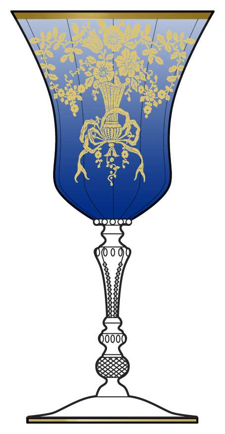 Decoration 1037 Cobalt Blue Water Goblet by Cambridge-1