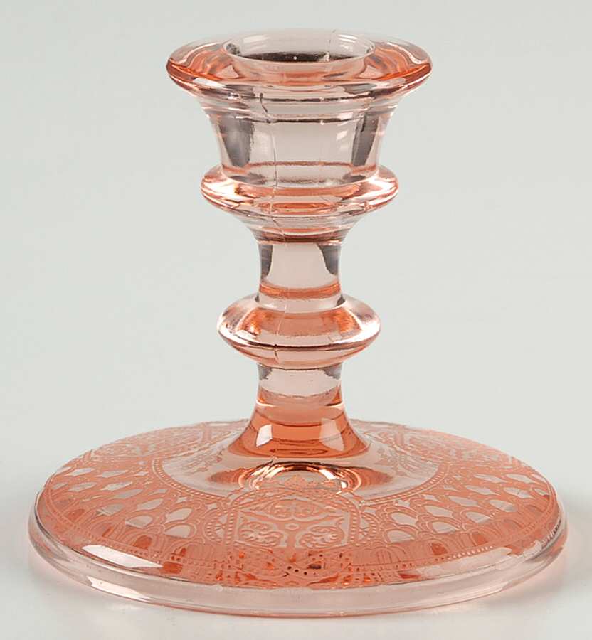 Etch 708 Pink Single Light Candlestick by Cambridge-1