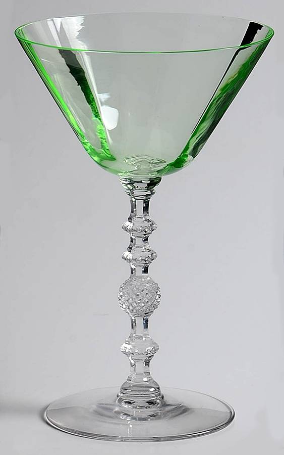 3122 Green (Lt. Emerald) Champagne/Tall Sherbet by Cambridge-1