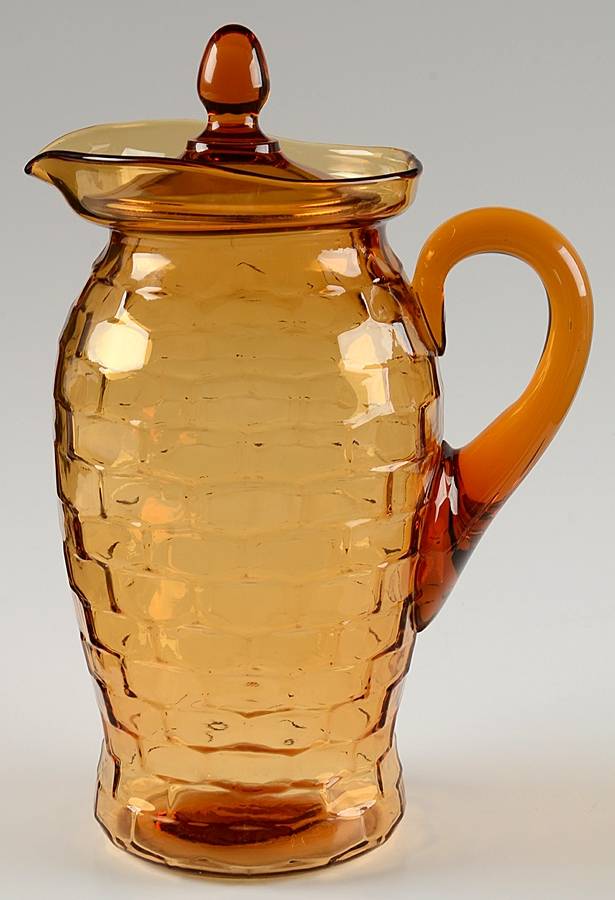 Block Optic Amber Pitcher & Lid by Cambridge-1