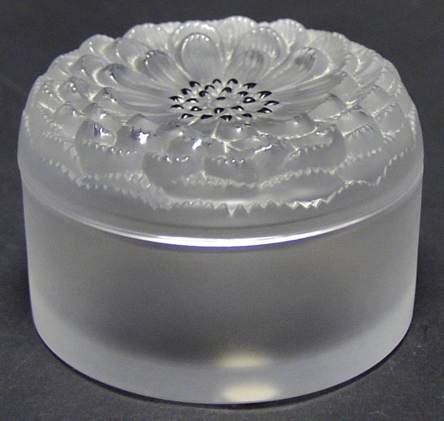 Dahlia Round Box & Lid by Lalique-1