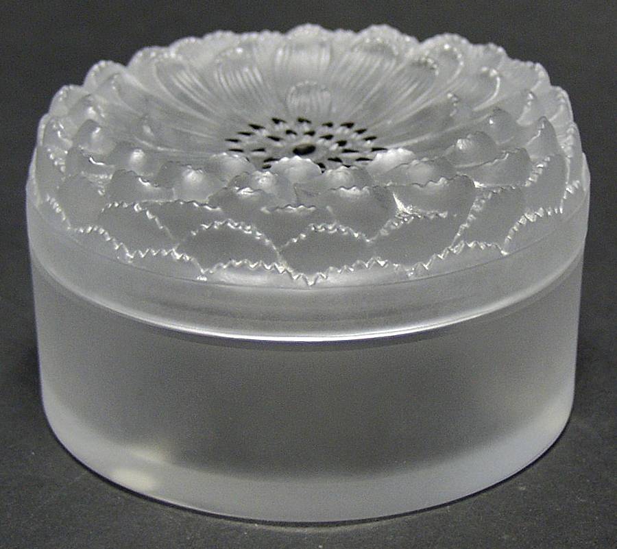 Dahlia Round Box & Lid by Lalique-1