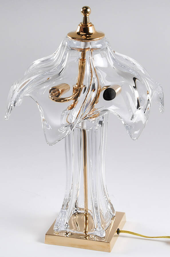 Giftware Electric Lamp & Glass Shade by Cofrac Art Verrier-1