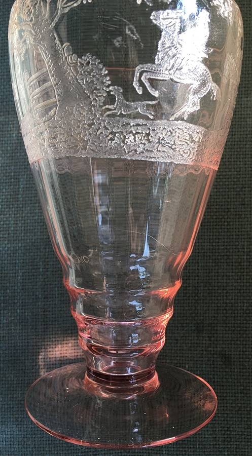 Imperial Hunt Scene Pink (Stem (3075) Iced Tea by Cambridge-1