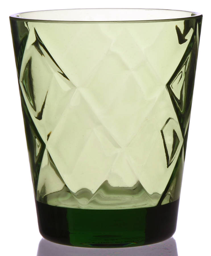 Diamond Acrylic Drinkware Green Double Old Fashioned by Certified International-1