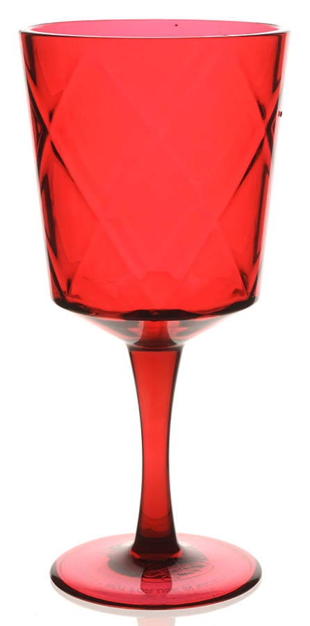 Diamond Acrylic Drinkware Goblet-All Purpose/Red by Certified International-1