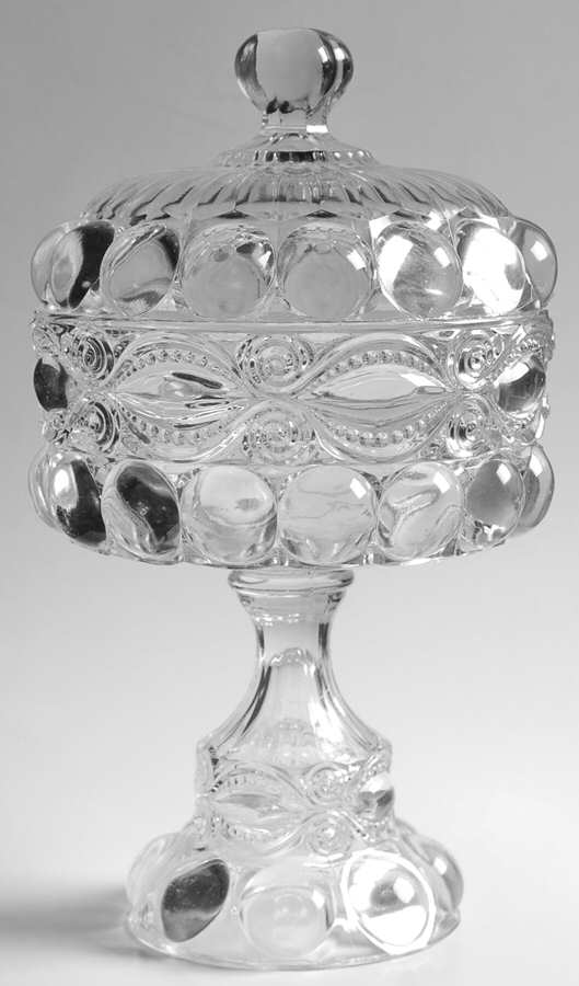 Eyewinker 7" Compote & Lid by Dalzell, Gilmore, Leigh-1