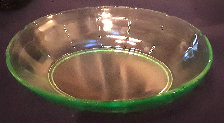 Victory Green Oval Vegetable Bowl by Diamond Glass Company-1
