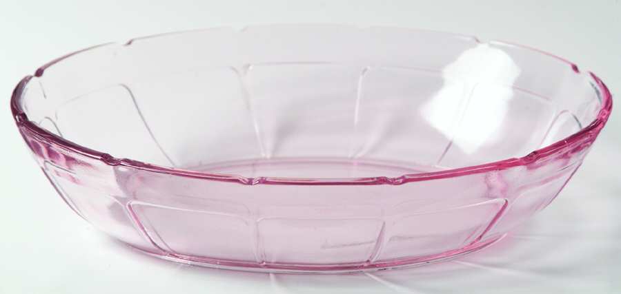 Victory Pink (No Trim) Oval Vegetable Bowl by Diamond Glass Company-1