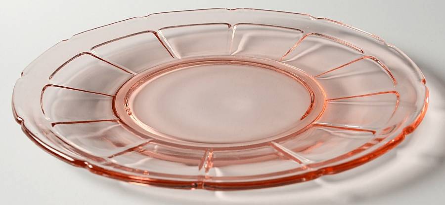 Victory Pink (No Trim) Salad Plate by Diamond Glass Company-1