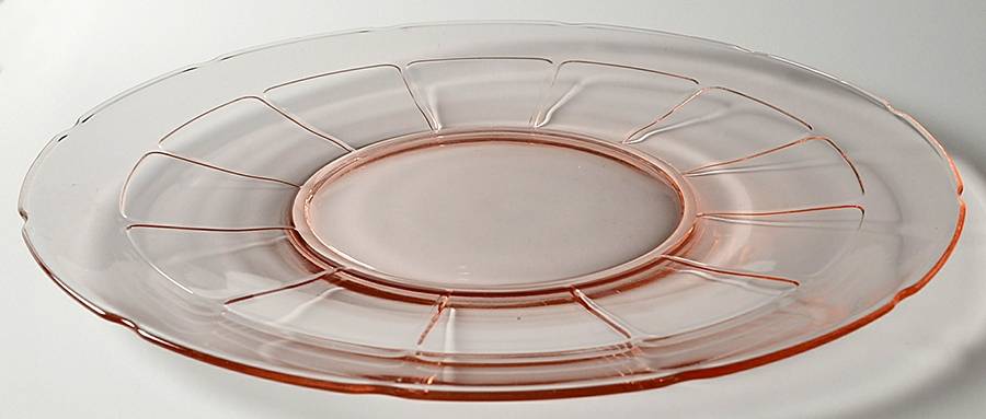 Victory Pink (No Trim) 12" Round Platter by Diamond Glass Company-1