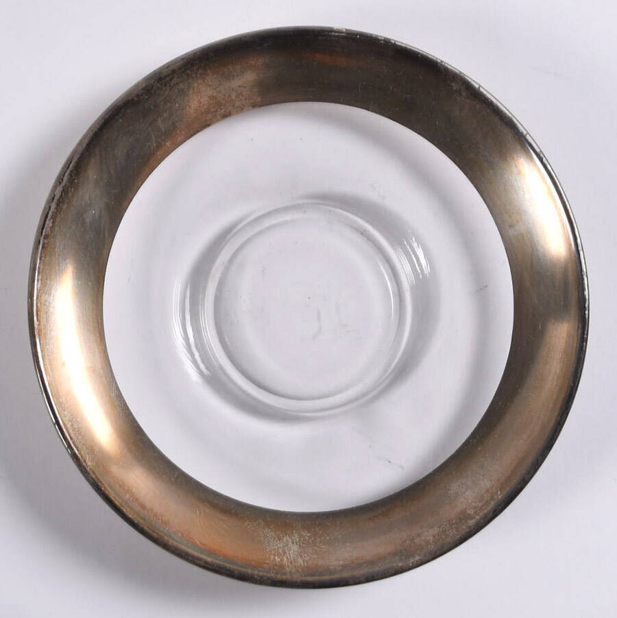 Silver Band Saucer Only by Dorothy Thorpe-1