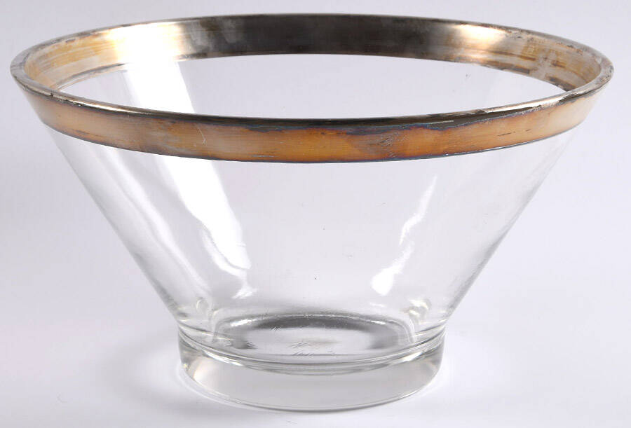 Silver Band Chip Bowl For Chip, Dip & Toothpick Set by Dorothy Thorpe-1