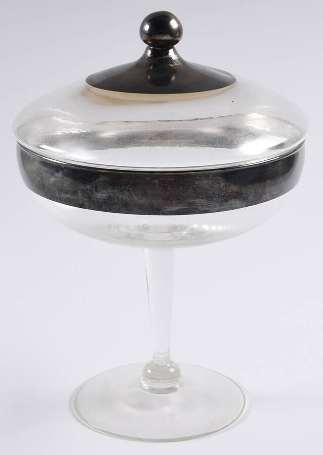 Silver Band Candy Dish & Lid by Dorothy Thorpe-1