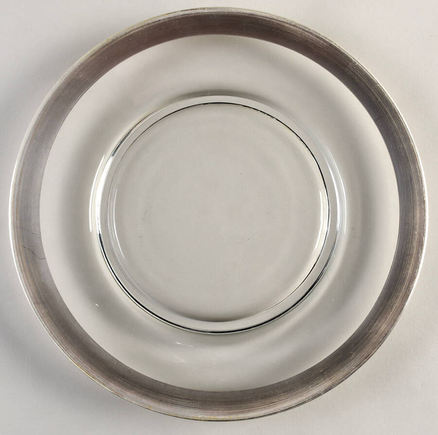 Silver Band 10" Sandwich Plate by Dorothy Thorpe-1
