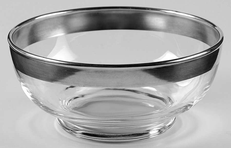 Silver Band Small Fruit Dessert Bowl by Dorothy Thorpe-1