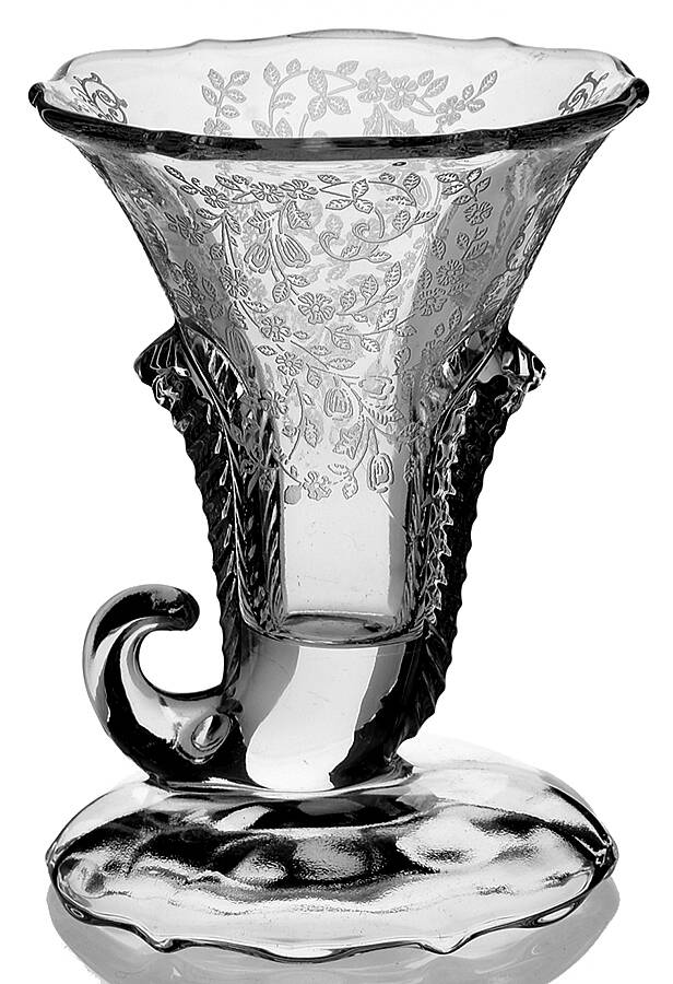 Adoration (Etched) Cornucopia/Candleholder by Duncan & Miller-1