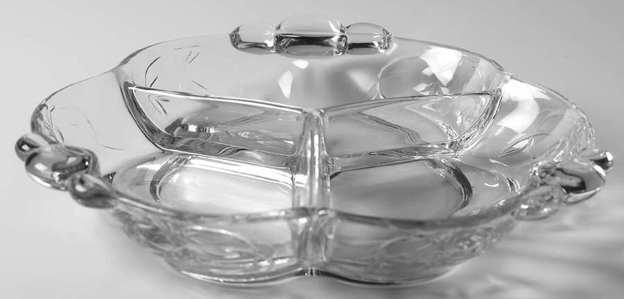 Chantilly 8" Pansy/Flower Shape 3 Part Relish by Duncan & Miller-1