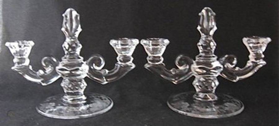 Indian Tree Double Light Candlestick by Duncan & Miller-1