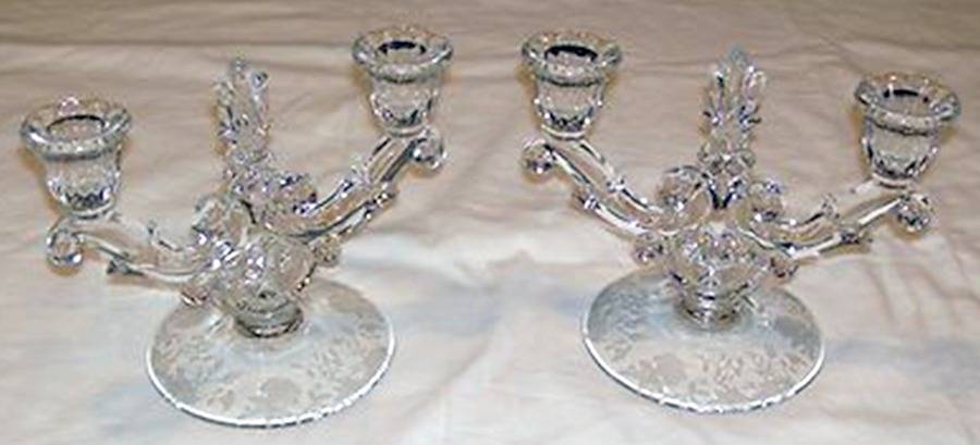 Indian Tree Double Light Candlestick by Duncan & Miller-1