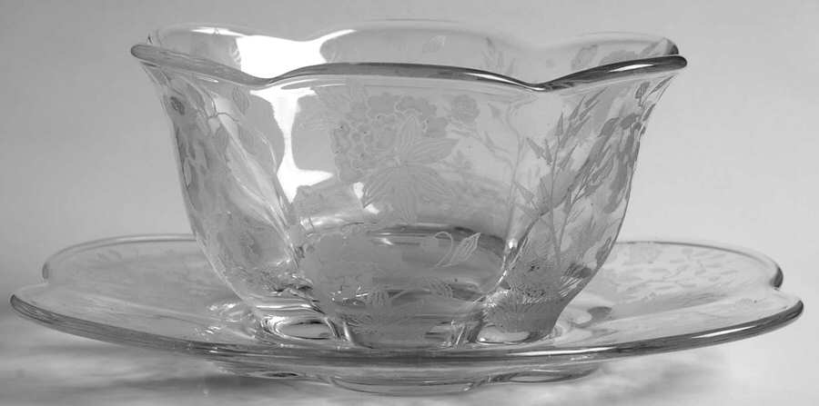 Indian Tree Mayonnaise Bowl and Underplate by Duncan & Miller-1