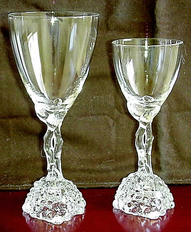Hydrangea Clear Water Goblet by Dorothy Thorpe-1